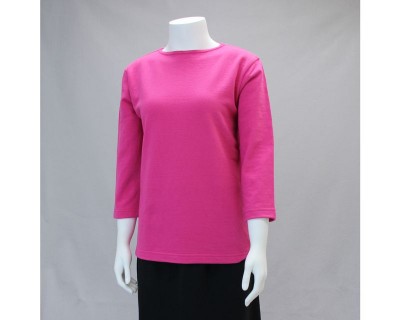 French Terry Boat Neck Hot Pink